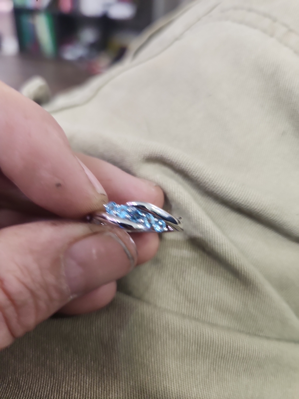 Sterling Silver Blue Topaz Marquise Ring